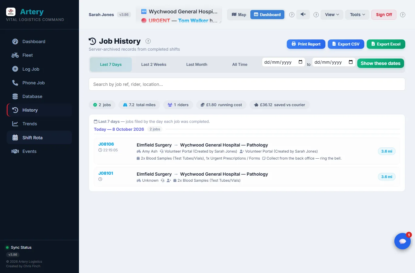 Job history