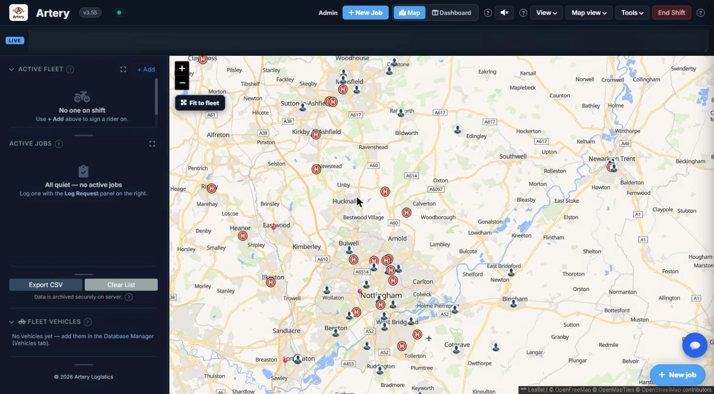 The Map view