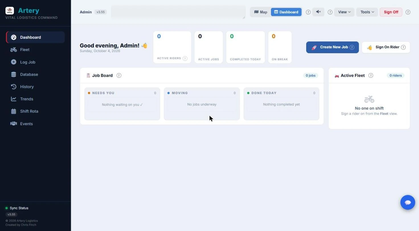 The Dashboard view